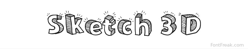 Sketch 3D font preview