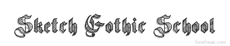 Sketch Gothic School font preview