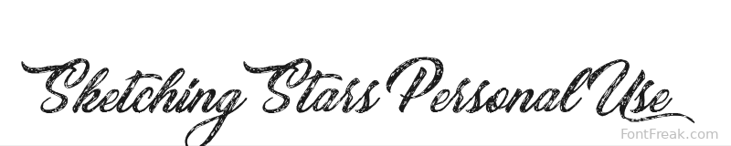 Sketching Stars Personal Use font preview