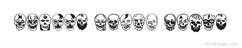 Skulls Party Icons font preview