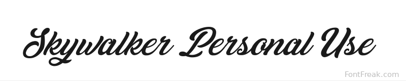 Skywalker Personal Use  font preview