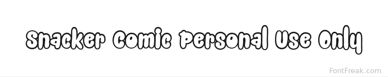 Snacker Comic Personal Use Only font preview