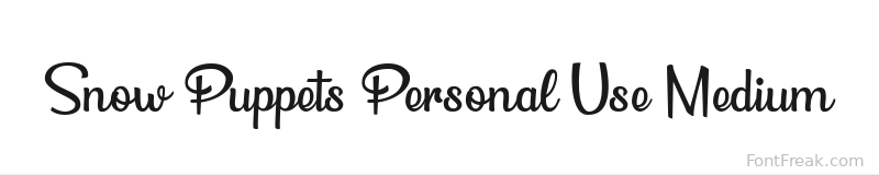 Snow Puppets Personal Use Medium font preview
