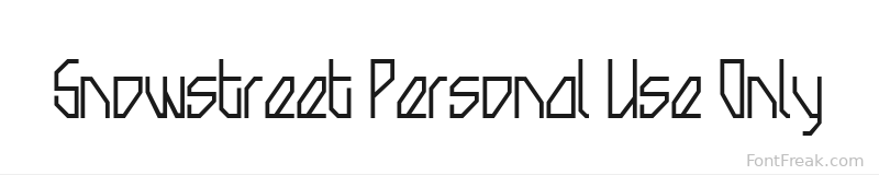 Snowstreet Personal Use Only font preview