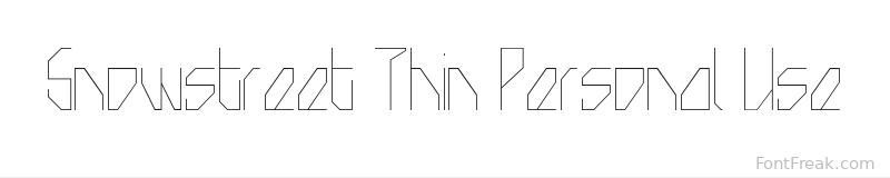 Snowstreet Thin Personal Use font preview
