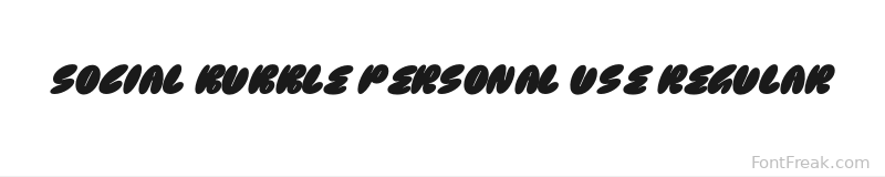 Social Bubble PERSONAL USE Regular font preview