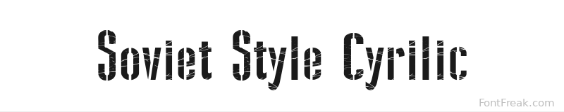 Soviet Style Cyrilic font preview