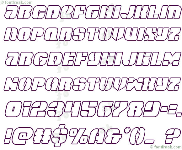 Space Cruiser Outline Italic