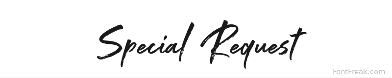 Special Request font preview