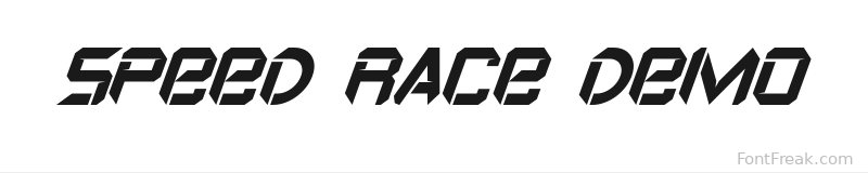 Speed Race Demo font preview