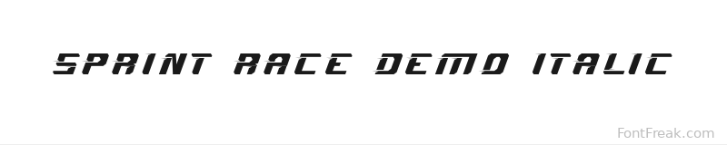 Sprint Race Demo Italic font preview