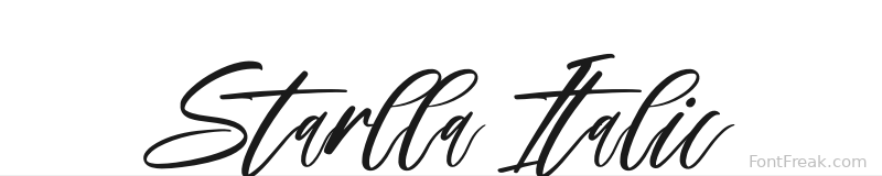Starlla Italic font preview