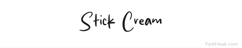 Stick Cream font preview