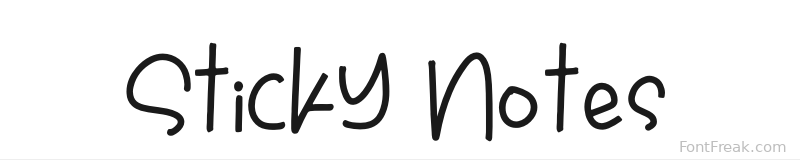 Sticky Notes font preview