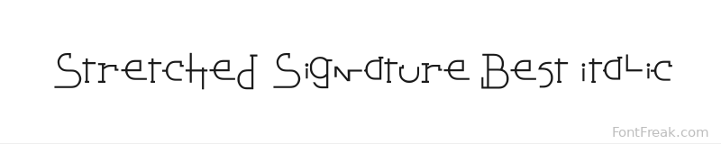 Stretched Signature Best Italic font preview