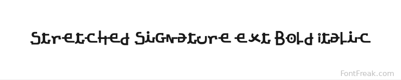 Stretched Signature Ext Bold Italic font preview