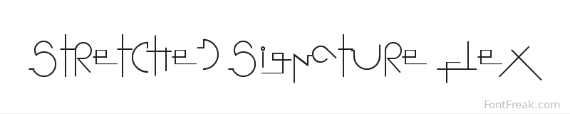 Stretched Signature Flex font preview
