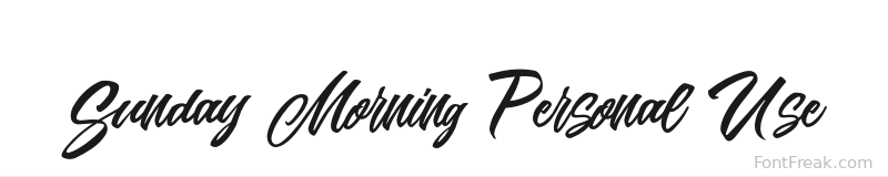 Sunday Morning Personal Use font preview