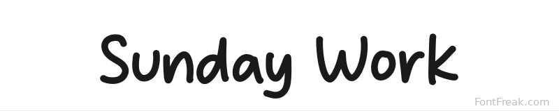 Sunday Work font preview