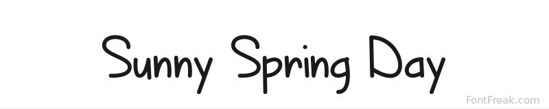 Sunny Spring Day font preview