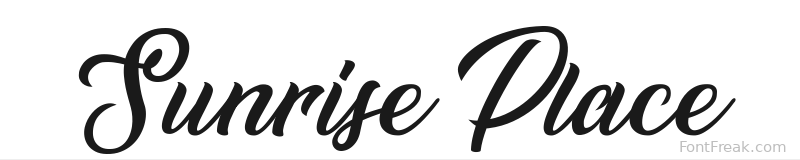 Sunrise Place font preview
