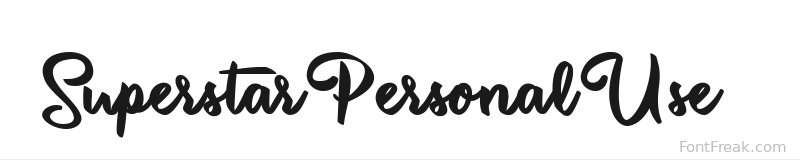 Superstar Personal Use  font preview