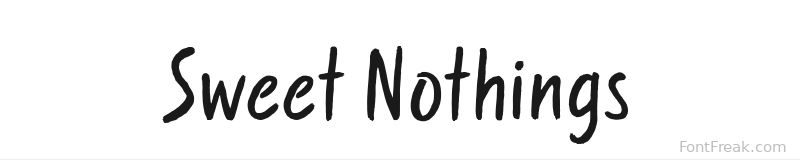 Sweet Nothings font preview
