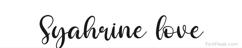 Syahrine love font preview