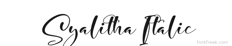 Syalitha Italic font preview