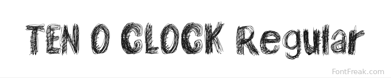 TEN O CLOCK Regular font preview