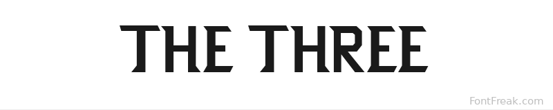 THE THREE font preview