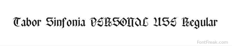 Tabor Sinfonia PERSONAL USE Regular font preview