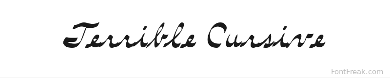 Terrible Cursive font preview