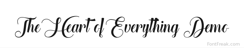 The Heart of Everything Demo font preview