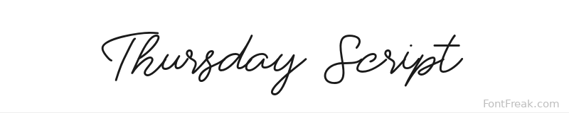 Thursday Script font preview