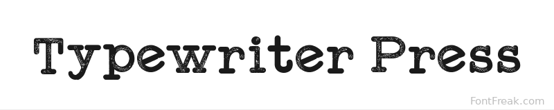Typewriter Press font preview