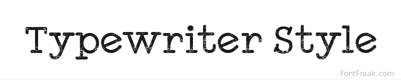 Typewriter Style font preview