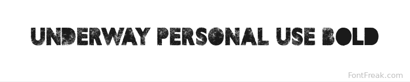 UNDERWAY PERSONAL USE Bold font preview