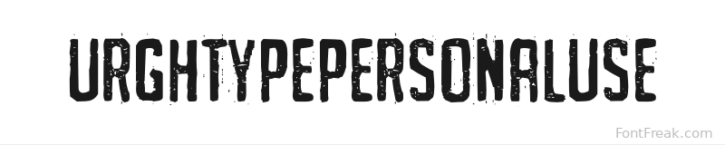 URGHTYPEPERSONALUSE font preview