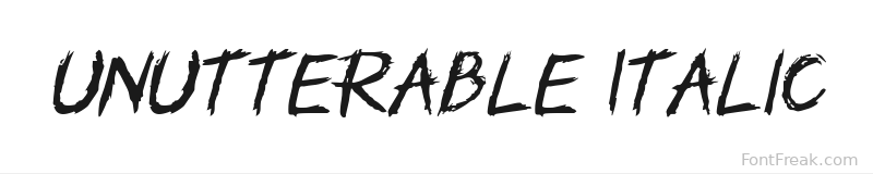 Unutterable Italic font preview