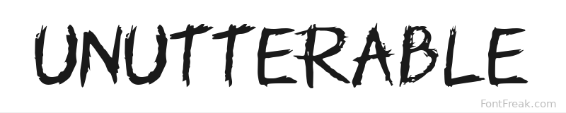 Unutterable font preview