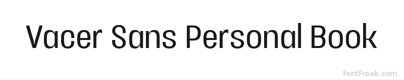 Vacer Sans Personal Book font preview