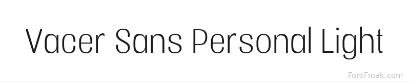 Vacer Sans Personal Light font preview