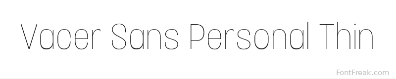 Vacer Sans Personal Thin font preview