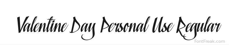 Valentine Day Personal Use Regular font preview