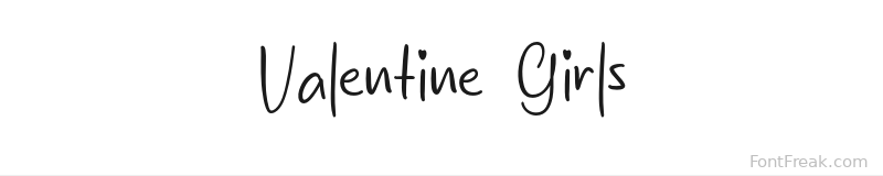 Valentine Girls font preview
