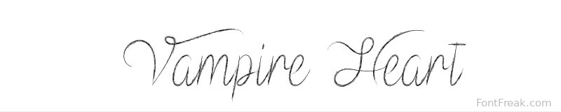 Vampire Heart font preview