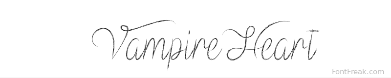 VampireHeart font preview