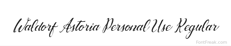 Waldorf Astoria Personal Use Regular font preview