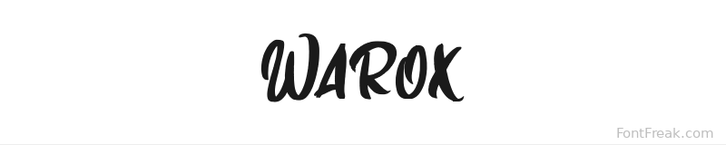 Warox font preview